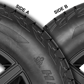 The top sideview of the X-Journey sidewall. There is "Side A" on the left and "Side B" on the right, each with a different design.