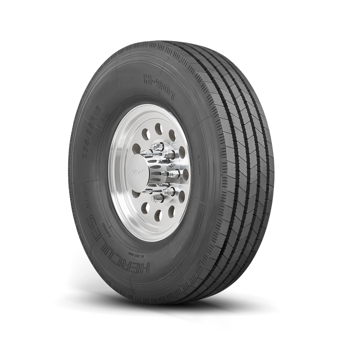 Right side read and rim view of the H-901 Specialty Trailer tire on a white background.