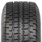 A 3D rendered image of the Strong Guard ST tire with the sidewall Coll Course sipes highlighted in yellow. This design allows the tire to have a speed rating of "N."