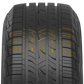 A 3D rendered image of the HPT's tread pattern, with the grooves and siping highlighted in yellow. These are high-density, which allow for better handling. 