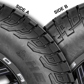 The top sideview of the X-Venture sidewall. There is "Side A" on the left and "Side B" on the right, each with a different design.