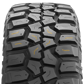 A 3D rendered image of the MT's tread pattern with the sipes highlighted in yellow. These sipes are a new addition to the MT and allow for better water evacuation.